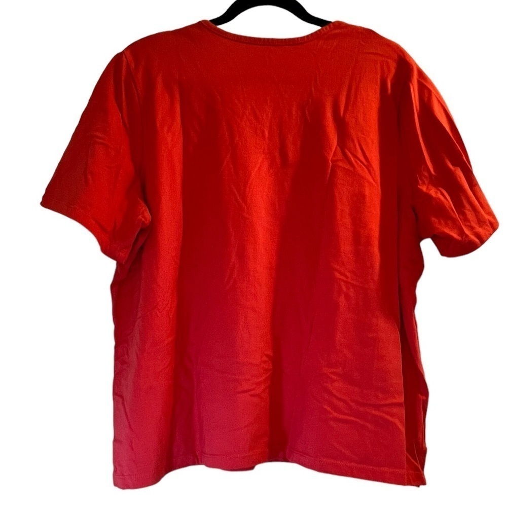 Sale Alia Women’s Top 1X Coral V-Neck Short Sleeves Sequins - Picture 8 of 10